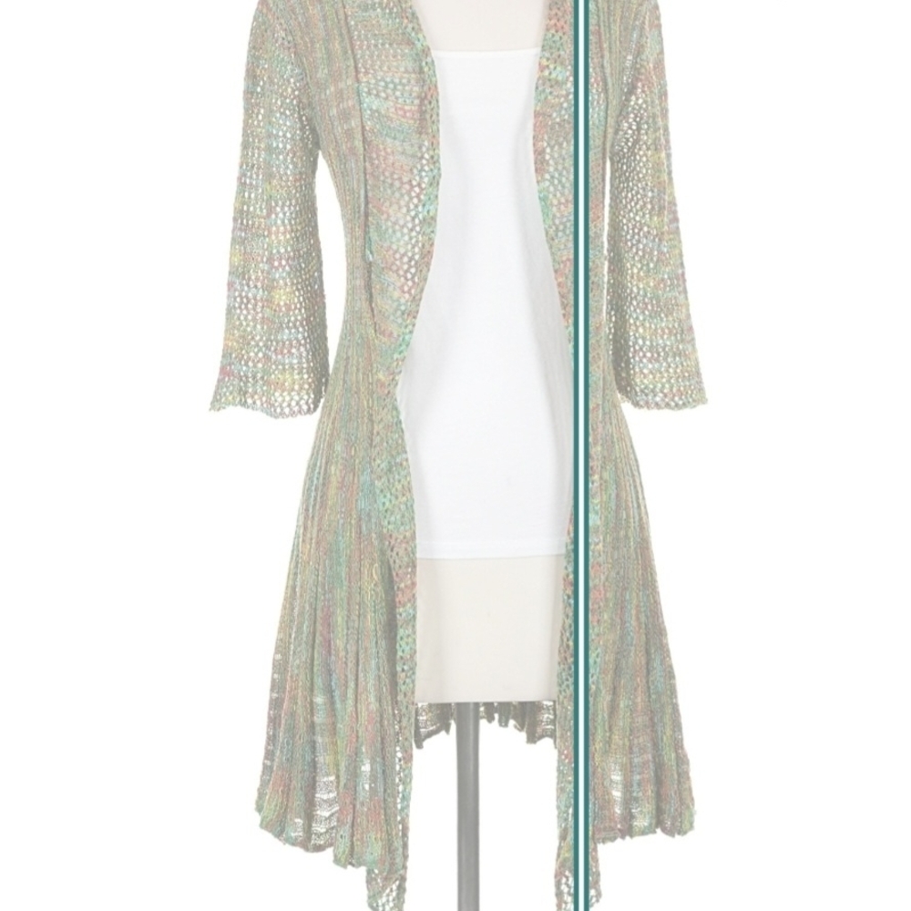 Multicolor Open-Front Cardigan- Size M/L - Picture 5 of 7